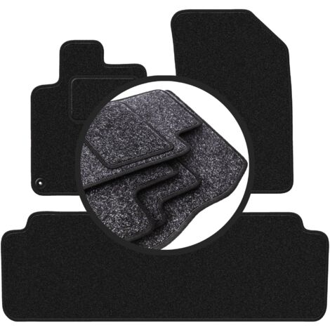 SPRINT03515 Tappetini Auto Su Misura In Moquette Per Peugeot 407 (Berlina, SW, Coupè 2004-2012), Antiscivolo Con Fissaggi, Nero Con Bordatura Grigia