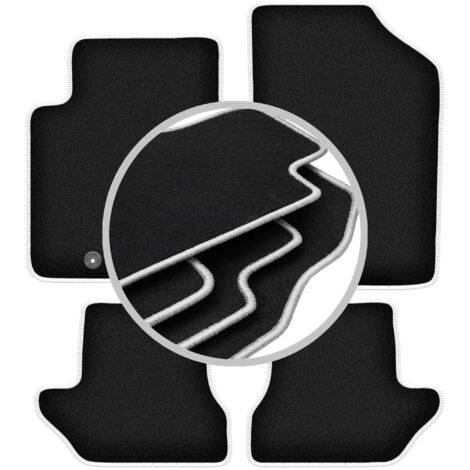 Carlux Tappetini Velluto Nero Per Ford StreetKa Cabrio 2003-2006 – Set 2 Pezzi, Spessore 5,5 Mm