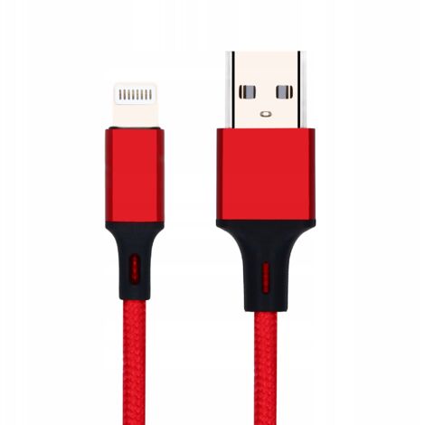 CAVO USB IN NYLON PER IPHONE LIGHTNING POTENZIATO 2.4A (1/3)