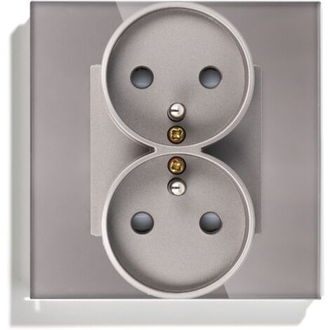 Presa Doppia Schuko 230V Con Interruttore IP44 – RoadEu 70920 – Grigia Per Esterno/interno