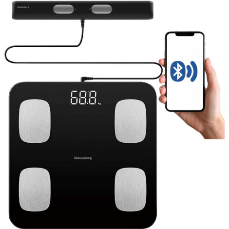 Bilancia Pesapersone Digitale Intelligente – Display LED, Analisi Grasso E BMI, Frequenza Cardiaca, Max 180 Kg