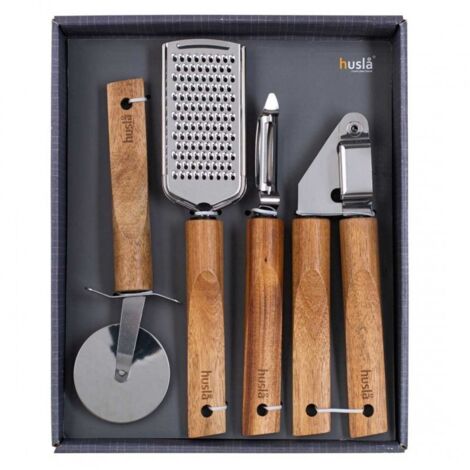 Set di utensili da cucina in legno Husla, 4 pezzi (1/2)