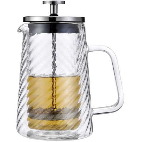 Infusore per caffè e tè in vetro 350ml French Press argento KLAUSBERG KB-7762