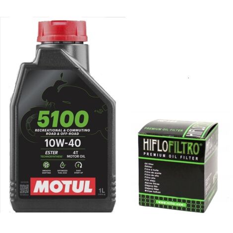 Olio Motul 5100 1L 10W40 Filtro Hiflo HF303 Cbr XL Vfr ZX6 Zx10r R1 Fazer R6 (1/5)