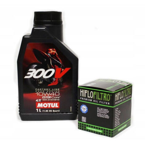 Olio Motul 300V 10W40 1L + filtro olio Hiflo HF141 Yzf 250 45 Wrf Yfz Atv (1/3)