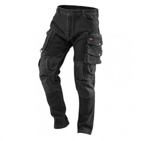 Pantaloni da lavoro in denim, neri, taglia XXXL (1/5)