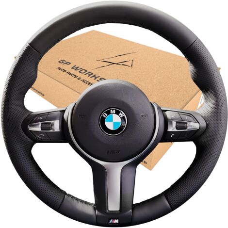 WMGoods Nero Fai da Te Cucito a Mano Auto Copertura del Volante, per BMW E83 X3 2003-2010 E53 X5 2000-2006, Copertura del Volante Cucita a Mano