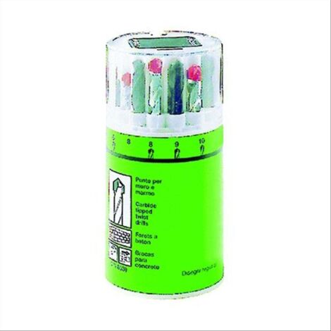 Set di 18 punte da trapano assortite (per metallo/cemento/legno). (1/2)