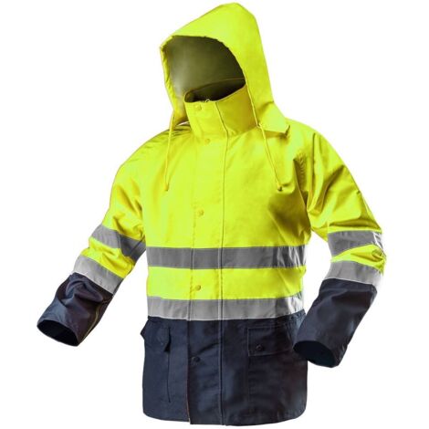 Giacca da lavoro impermeabile ad alta visibilità, gialla, taglia XXXL (1/5)