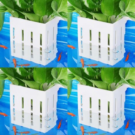 Set 6 Supporti Per Piante Da Acquario Trasparenti Con Fori – Vaschetta A Rete Per Piante Acquatiche, In PP, 80x57x80 Mm, Per Vetri 3-19 Mm