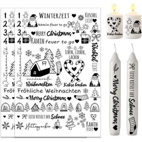 Set di adesivi per candele natalizie in tedesco (1/5)