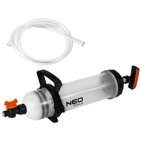 SIRINGA OLIO FLUIDI CON SCALA GRADUATA 1500ML - TUBO FLESSIBILE E RUBINETTO - 10-807 NEO TOOLS (1/5)