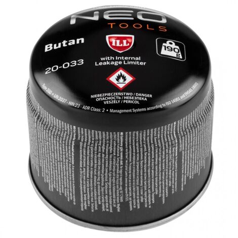 Cartuccia di gas butano da 190 g, ricaricabile (1/5)