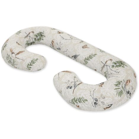 Cuscino per la gravidanza tipo C con fodera rimovibile per donne incinte, per l'allattamento - Uccelli marroni (1/4)