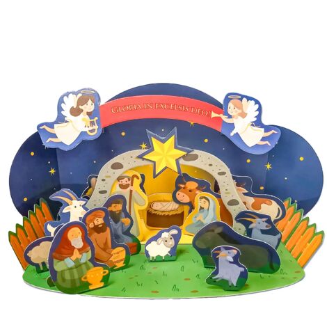 Un presepe di carta pieghevole come luce dell'Avvento per i più piccoli (1/3)