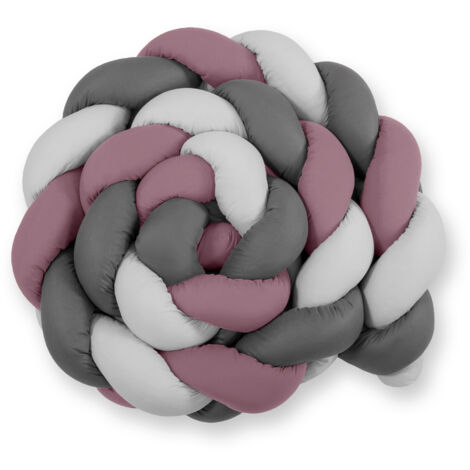 Paracolpi per lettino intrecciato XXL - rosa-grigio-antracite retrò (1/3)