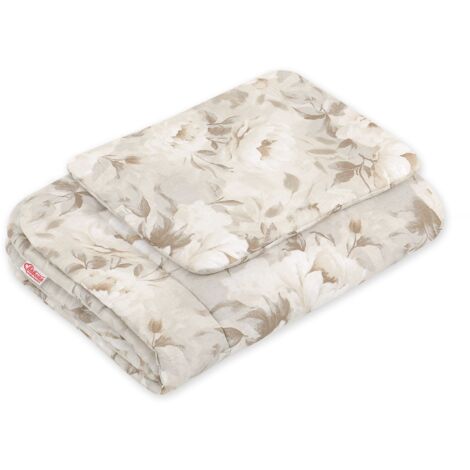 Set biancheria da letto per neonati con imbottitura, 2 pezzi, 75x100cm NEONATO - Peonie beige (1/3)