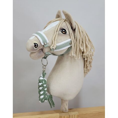 Set Hobby Horse: Cavezza A3 Con Pelliccia Bianca + Guinzaglio In Corda Bianco E Rosso 88922770