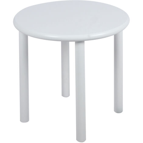 Tavolo rotondo bianco MDF pino 45x45x42 per soggiorno camera da letto design moderno VS38We BEGRYF (1/5)