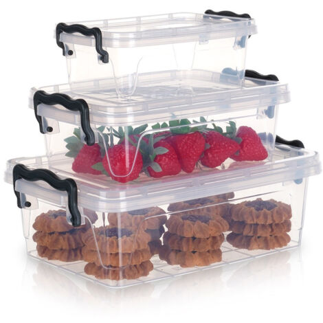 RENSCHLER - 4 CONTENITORI PER ALIMENTI CON COPERCHIO IN PLASTICA