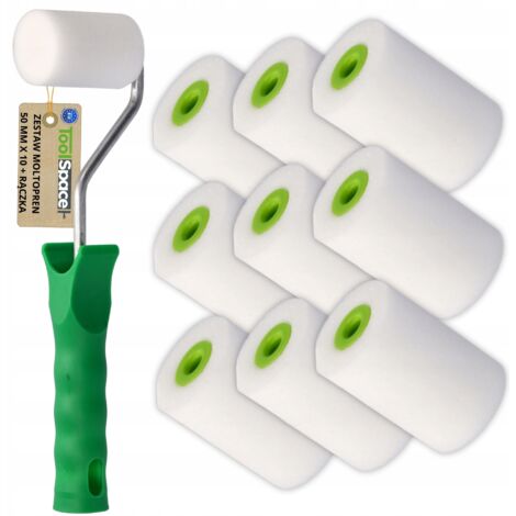 Rullo in spugna Moltopren 50mm in schiuma per mobili e piastrelle, confezione da 10 pezzi con manico (1/5)