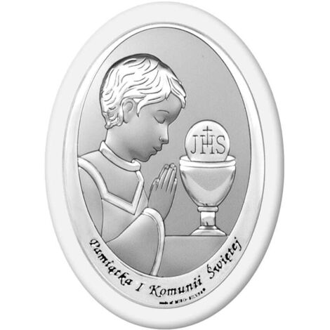 Quadro in argento per commemorare la prima comunione con un bambino + incisione 6571OW 15 x 21 cm (1/5)