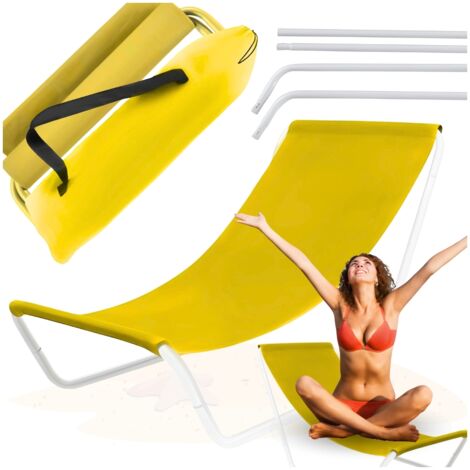 Lettino da spiaggia, sedia, poltrona, sedia da viaggio, lettino giallo