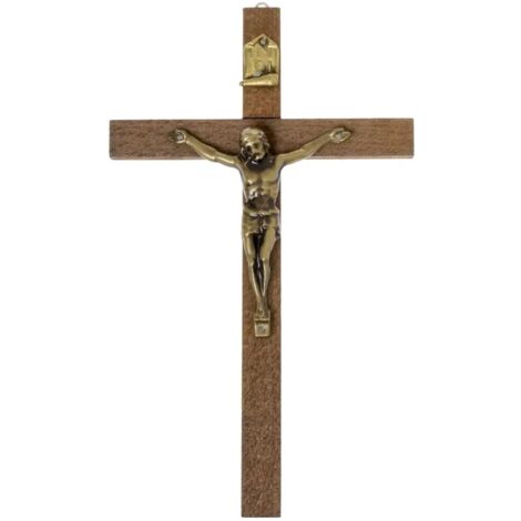 Croce sospesa in legno, marrone, 27,5 x 16,5 cm (1/3)
