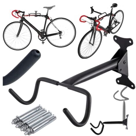 Gancio portabici da parete, pieghevole in metallo, rivestimento in ABS fino a 30 kg (1/5)