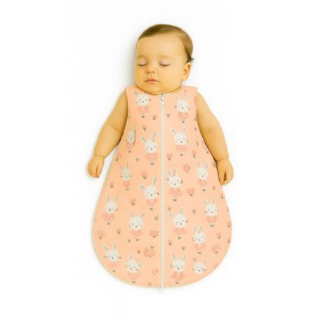 Sacco nanna arrotondato in cotone per bambini S 0-6 mesi estate TOG 1.0 - coniglietti ballerine su rosa (1/5)