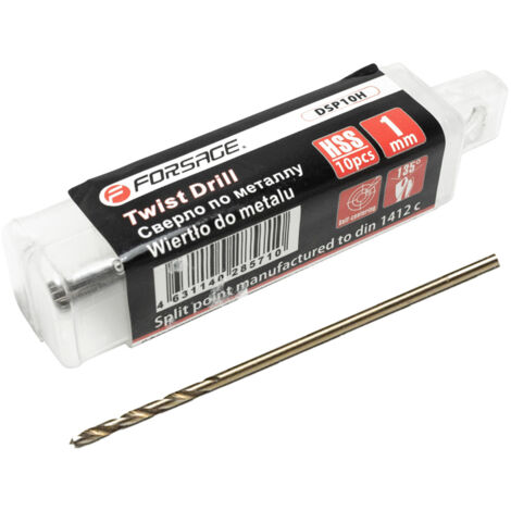 Set di punte da trapano da 10 pezzi. Punte per metallo da 1 mm HSS+Co (1/5)