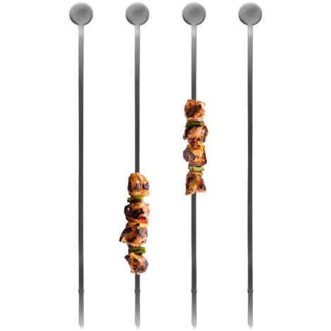 Charcoal Companion Stazione Per Spiedini In Acciaio Inox – Set Da 6 Spiedini Con Supporto E Forchetta