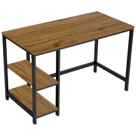 Piccola scrivania semplice con ripiani, ontano, 120x60x75 VB9A Begryf (1/5)