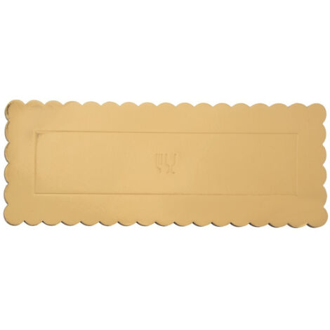 Base per torta, torta rettangolare dorata 33x12 cm (1/5)