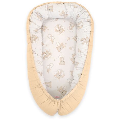 Coccolone per neonati, box bifacciale, fasciatoio, Premium BOBONO - orsacchiotto beige con arcobaleno/beige (1/5)
