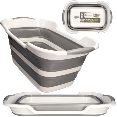 Ciotola pieghevole, lavabo, grande vasca da bagno turistica in silicone CON SCARICO