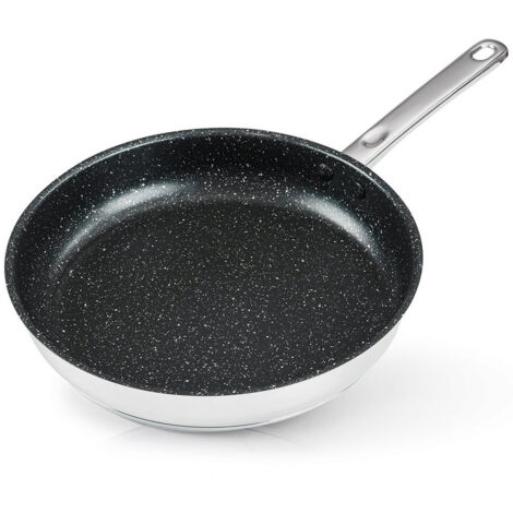 Eclipse Cuisinox Set 3 Pezzi Inox: Wok 28 Cm + Padella 24 Cm + Manico Rimovibile - Acciaio 18/10 Per Induzione