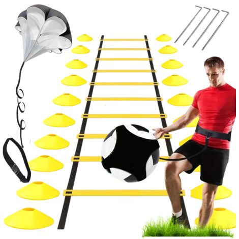Set da allenamento per il calcio, coni da allenamento, paracadute