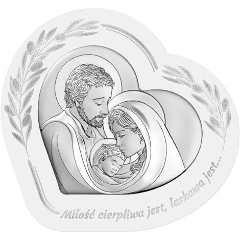 Quadro della Sacra Famiglia - Regalo di nozze con incisione 6811W 16 x 15 cm (1/4)