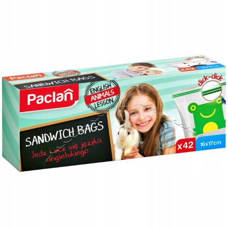 Sacchetti per il pranzo con chiusura lampo Paclan 42 pezzi 137135