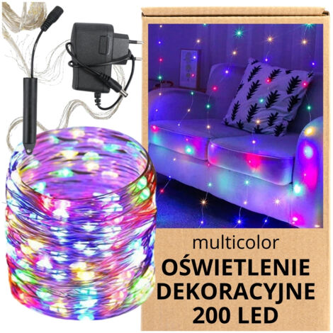 Tenda LED multicolore a risparmio energetico con cascata di 200 luci LED multicolori (1/5)