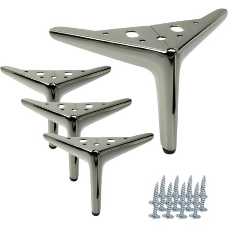 Set di 4 gambe per mobili Anchor Elegant cromo nero altezza 12 cm (1/5)