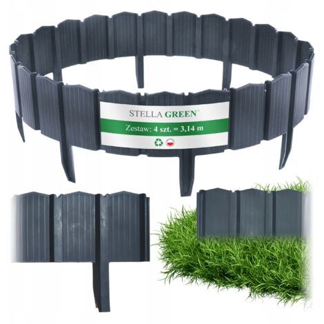 Bordo Per Aiuola Effetto Rattan – Recinzione Da Giardino Modulare 3,9 M – Colori Terracotta, Marrone O Grigio – 5 Pezzi
