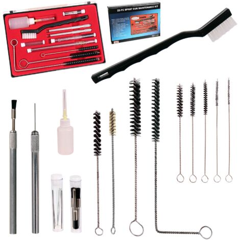 KIT PULIZIA PISTOLE A SPRUZZO 22 PEZZI SPAZZOLE AGHI (1/5)