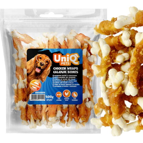 Snack prelibato per cani: Cubetti di calcio con pollo UniQ 500g