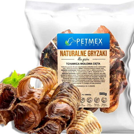 Delicatezza, masticazione naturale per cani, taglio di trachea di manzo, Petmex 500 g (1/3)