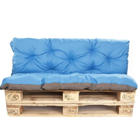 Cuscini Per Pallet Esterni, Set 120x80 + 120x60 Cm, Colore Meringa, Federe In Poliestere Con Imbottito In Poliuretano, Lavabili - 4