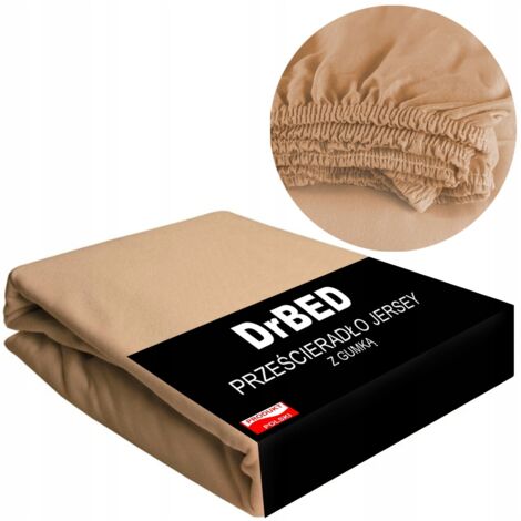 Lenzuolo con angoli 90x200 Jersey di cotone TRASPIRANTE Beige Lucido (1/4)