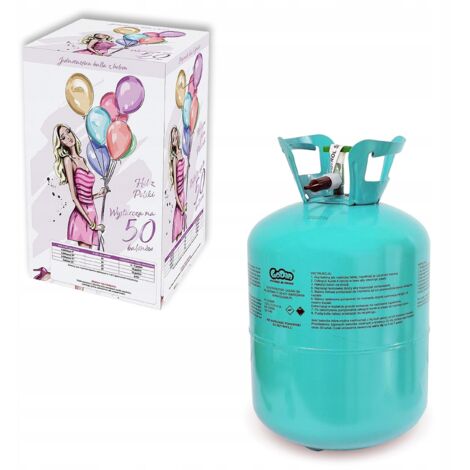 Bombola di elio per gonfiare palloncini per matrimoni, feste, compleanni, 50 palloncini