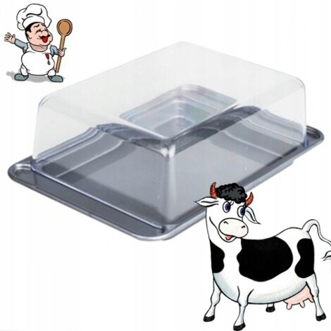 EASYLOCK Burriera In Plastica Con Taglierino Inox, 280g, 40 Porzioni, Coperchio Trasparente Ermetico